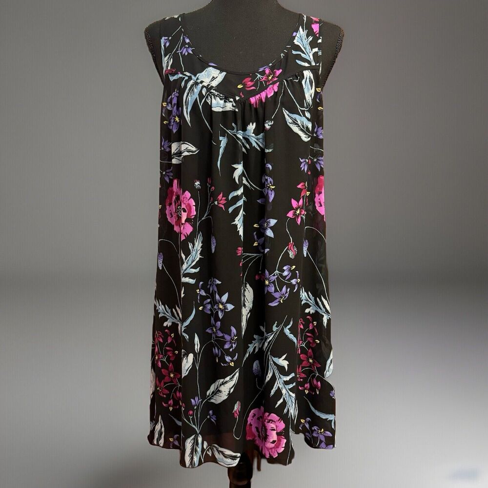 Express Babydoll Dress Medium Cutout Back Floral Cottage Core Fairy Casual